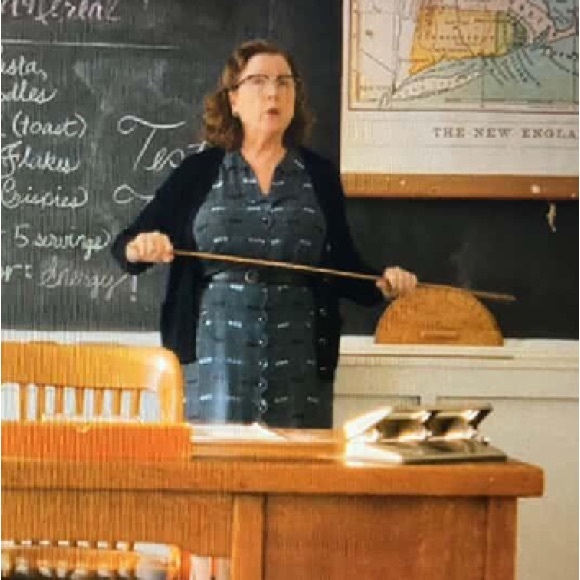 Vintage 50's dress Blue scalloped Midi blue retro rockabilly bohemian L - Picture 2 of 11